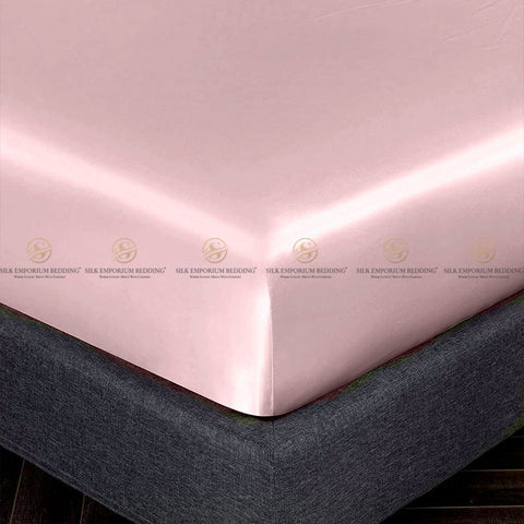 King Size SATIN SILK FITTED SHEET (Baby Pink)
