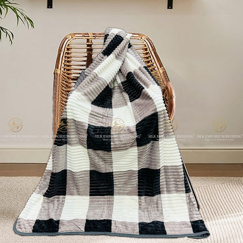 Burberry Check Printed Stripe Fleece Blankets