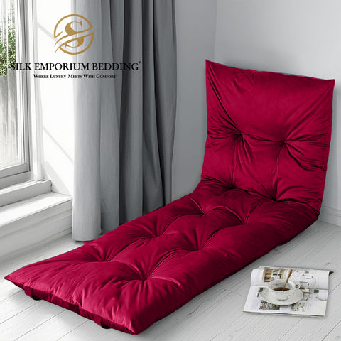 Velvet Sleeping Floor Mattress - (red)