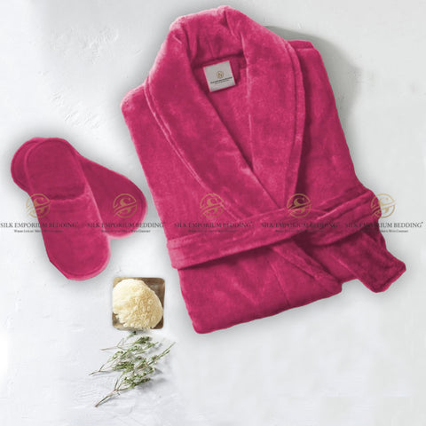 Velour Pink Bathrobe