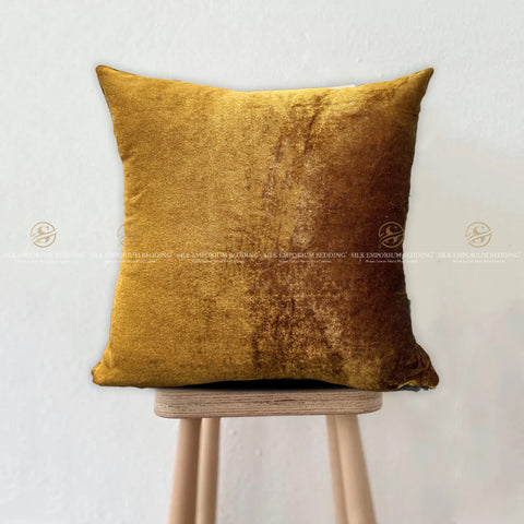 Velvet Square Cushion Cover (Rusty Brown)