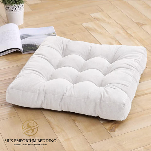 Floor Cushions Square Pack of 2 (white)