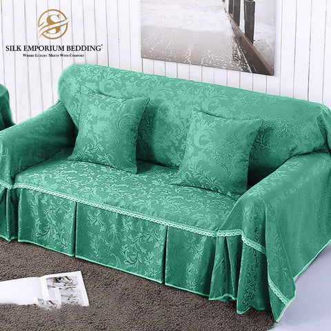 Jacquard Sofa Couch Cover Protector  (Teal)