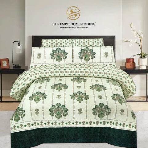 King Size Cotton Printed Duvet Set 4pcs