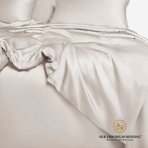 Silk Satin Duvet Cover set  (HAZEL GRAY)