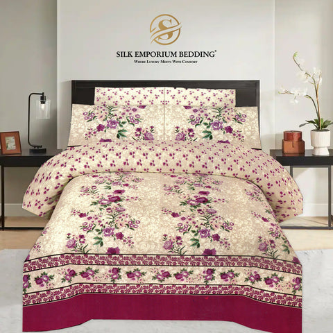 King Size Cotton Printed Duvet Set 4pcs