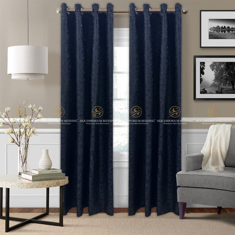 PREMIUM Jacquard Curtains (Charcoal Black)