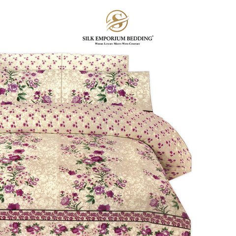 King Size Cotton Printed Duvet Set 4pcs