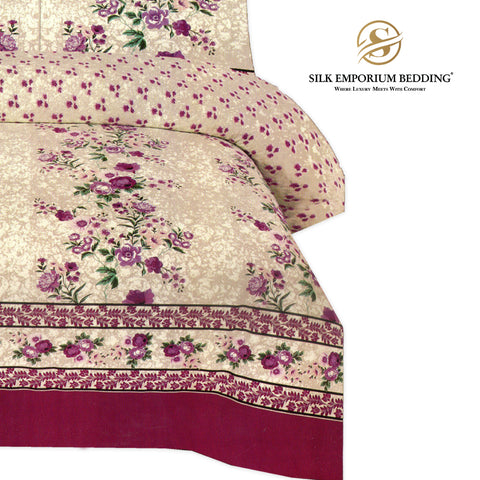 King Size Cotton Printed Duvet Set 4pcs