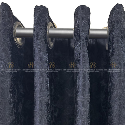 PREMIUM Jacquard Curtains (Charcoal Black)