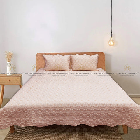 Cotton Irsh Quilted EMB Bedspread 3pcs Set (Wheatish Skin)