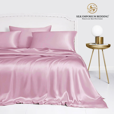 Silk Satin Duvet Cover set  (Onion pink)