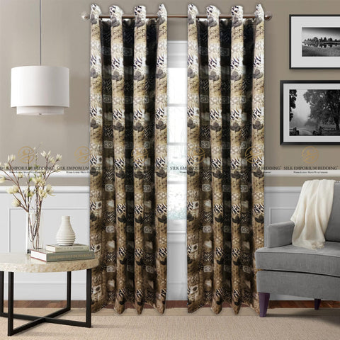 SILK PREMIUM DIGITAL PRINTED CURTAINS (Abstract Design)