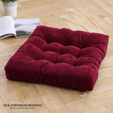 Floor Cushions Square Pack of 2 (Maroon)