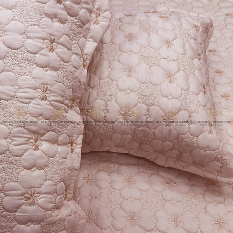 Cotton Irsh Quilted EMB Bedspread 3pcs Set (Wheatish Skin)