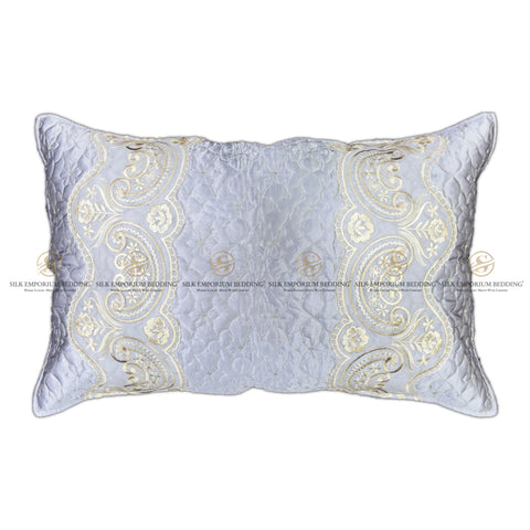 Silk Quilted Turkish Bedspread 4pcs Set (Shimmery Grey)