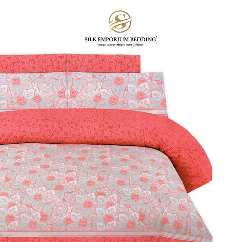 King Size Cotton Printed Duvet Set 4pcs