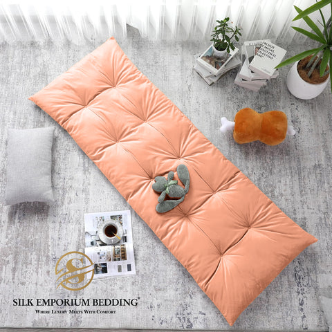 Velvet Sleeping Floor Mattress - (peach)