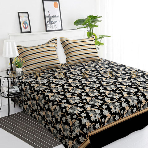 3pcs Cotton Sateen Printed Bedsheet