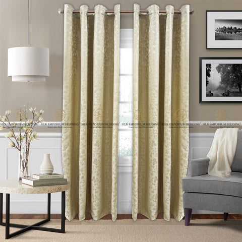 PREMIUM jacquard Curtains (Beige Gold)