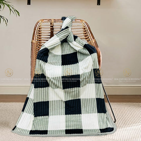Burberry Check Printed Stripe Fleece Blankets