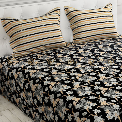 3pcs Cotton Sateen Printed Bedsheet