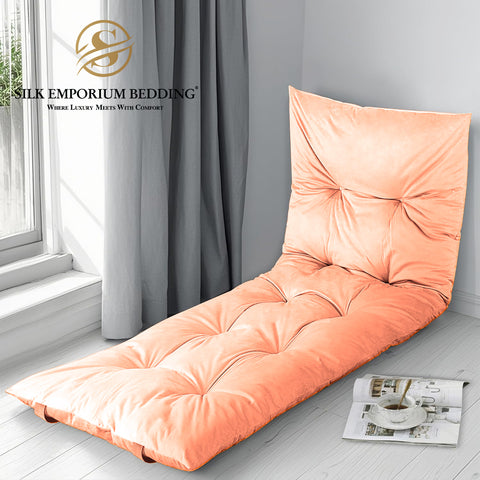Velvet Sleeping Floor Mattress - (peach)
