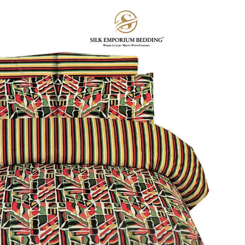 King Size Cotton Printed Duvet Set 4pcs