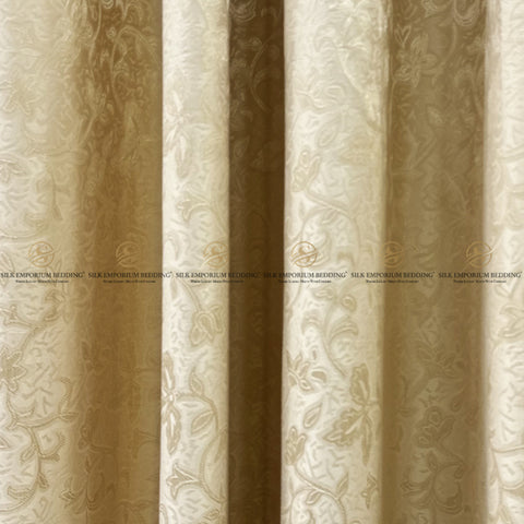 PREMIUM jacquard Curtains (Beige Gold)