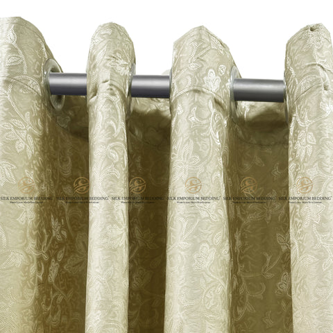 PREMIUM jacquard Curtains (Beige Gold)
