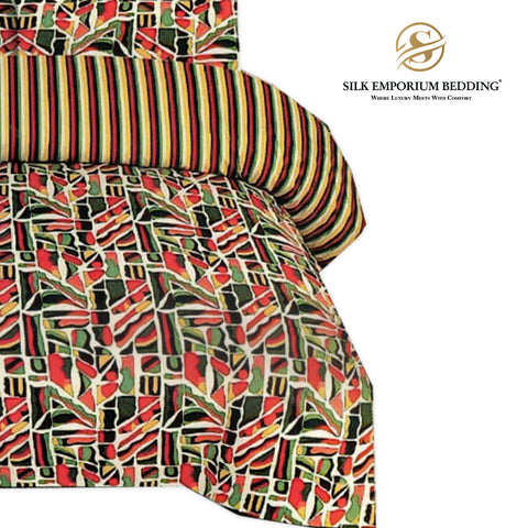 King Size Cotton Printed Duvet Set 4pcs