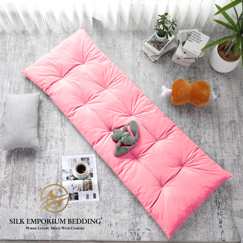 Velvet Sleeping Floor Mattress -(Baby Pink)