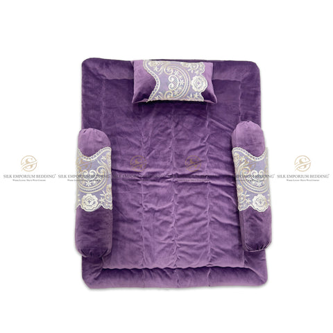 Velvet Baby Set for New Born Baby-6 Pcs-purpele