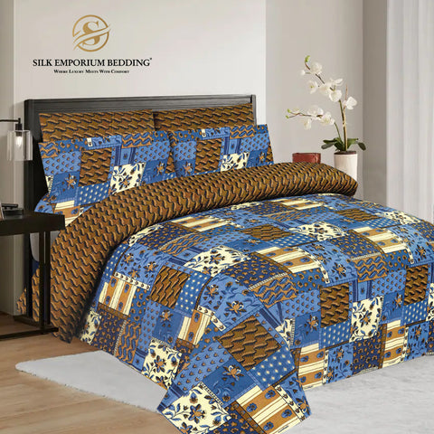 King Size Cotton Printed Duvet Set 4pcs