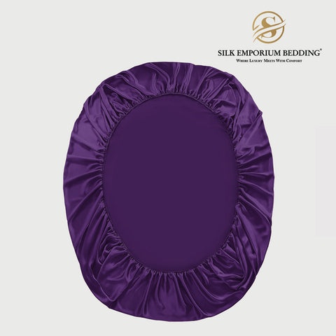 SILK SATIN FITTED SHEET (INDIGO)
