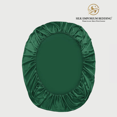 SILK SATIN FITTED SHEET (EMERALD GREEN)