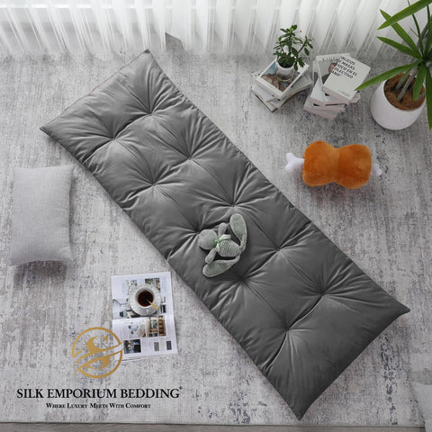 Velvet Sleeping Floor Mattress - (dark grey)