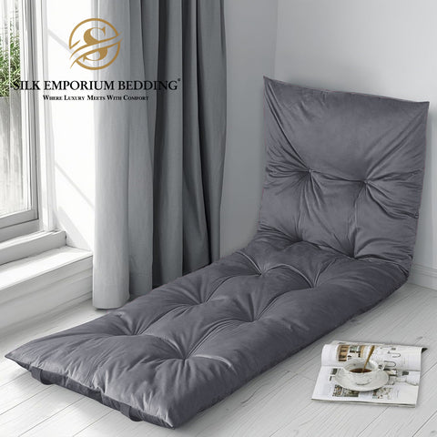 Velvet Sleeping Floor Mattress - (dark grey)