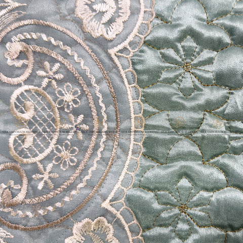 Silk Quilted Turkish Bedspread 4pcs Set (Aquaberry)