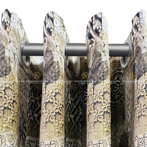 SILK PREMIUM DIGITAL PRINTED CURTAINS (Abstract Design)