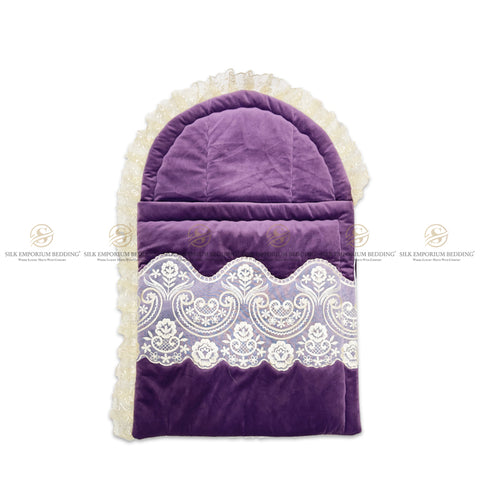 Velvet Baby Set for New Born Baby-6 Pcs-purpele