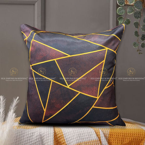3D Printed Silk Cushions Cover (Diamond Cut Art - Work) - Silk Emporium Bedding