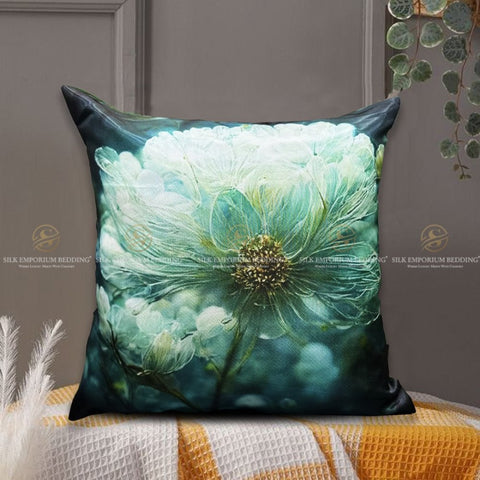 3D Printed Silk Cushions Cover (Ocean Flower) - Silk Emporium Bedding