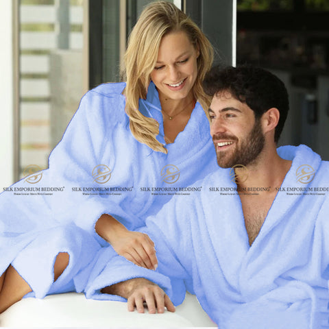 Velour Sky Blue Bathrobe