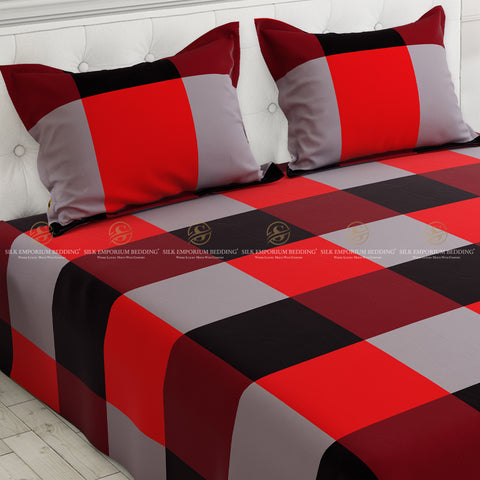 3pcs Cotton Sateen Printed Bedsheet