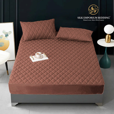 Quilted Mattress Protector- (Coco Brown)