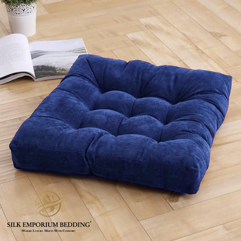 Floor Cushions Square Pack of 2 (Navy blue)