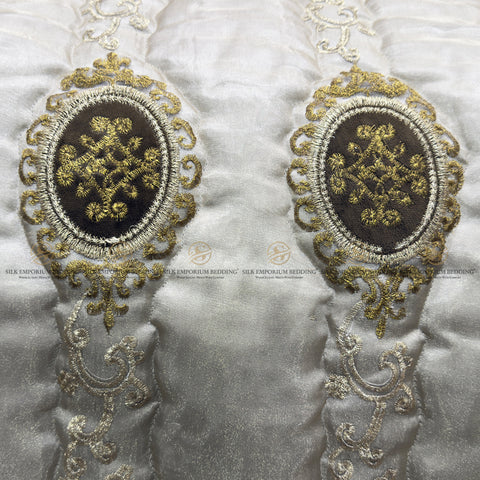 Turkish Velvet Organza 9pcs Set (Beige Brown Gold)