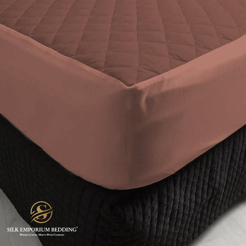 Quilted Mattress Protector- (Coco Brown)
