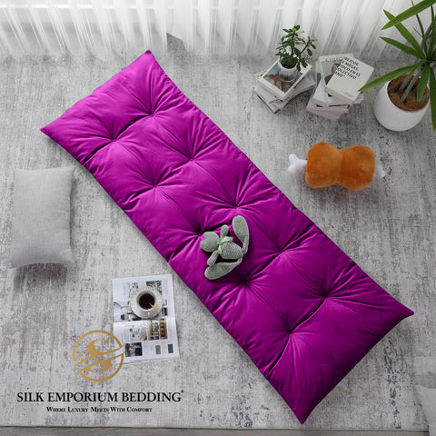 Velvet Sleeping Floor Mattress - (Magenta )
